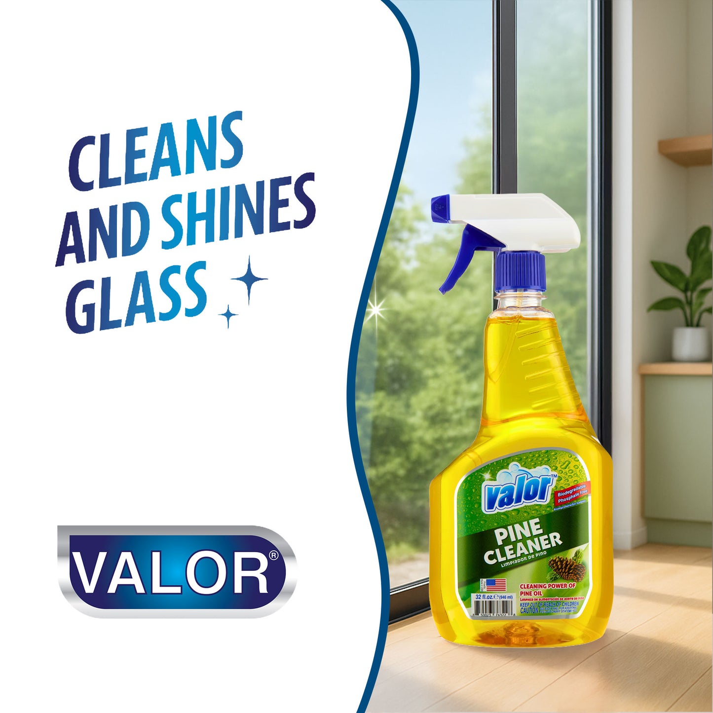 Pine Multi Purpose Cleaner Trigger Sprayer by Valor Cleaners - Professional grade cleaning solution.