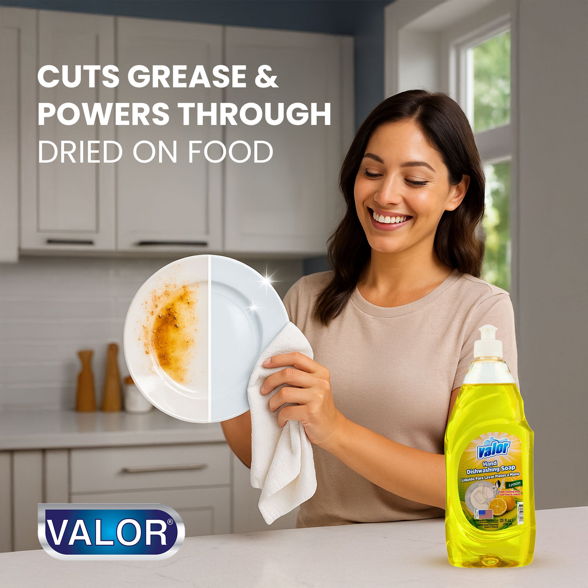Dishwashing Liquid Lemon Scent by Valor Cleaners - Professional grade cleaning solution.