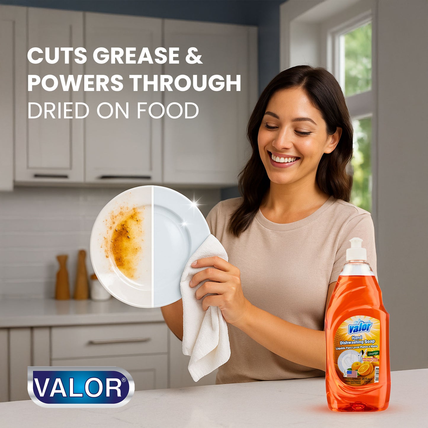 Dishwashing Liquid Orange Scent by Valor Cleaners - Professional grade cleaning solution.