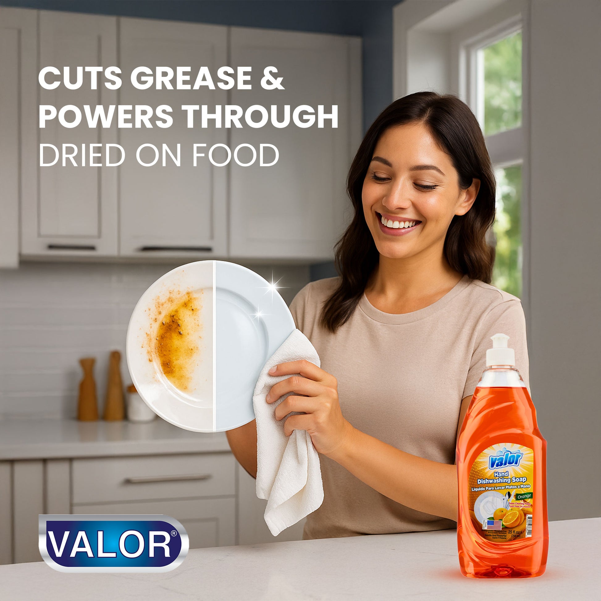 Dishwashing Liquid Orange Scent by Valor Cleaners - Professional grade cleaning solution.