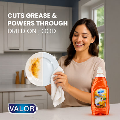 Dishwashing Liquid Orange Scent by Valor Cleaners - Professional grade cleaning solution.