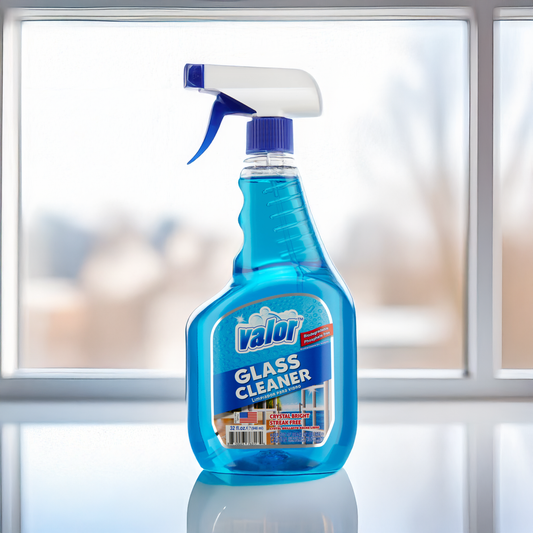 Glass Cleaner Trigger Sprayer by Valor Cleaners - Professional grade cleaning solution.