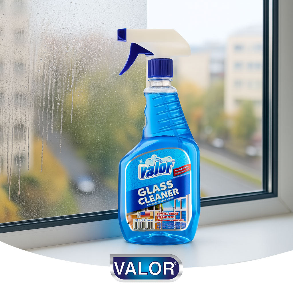 Glass Cleaner Trigger Sprayer by Valor Cleaners - Professional grade cleaning solution.