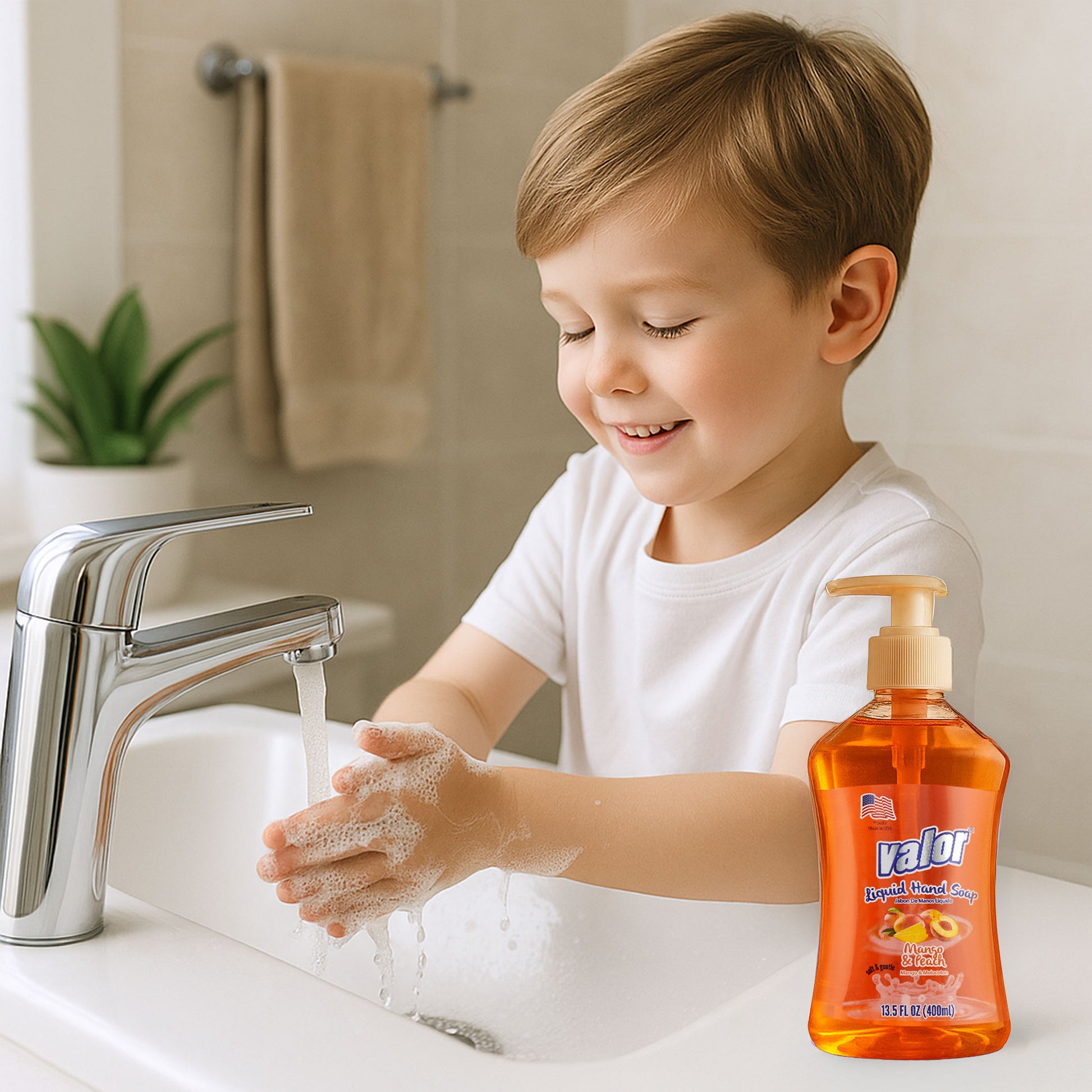 Liquid Hand Soap Mango & Peach by Valor Cleaners - Professional grade cleaning solution.