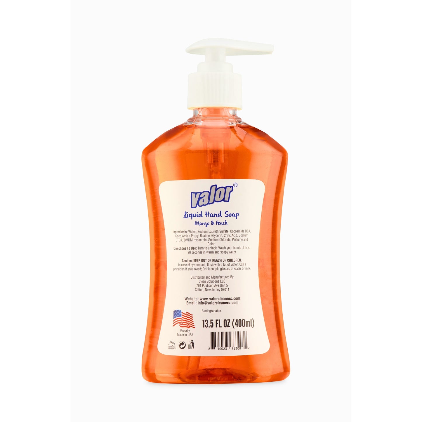 Liquid Hand Soap Mango & Peach by Valor Cleaners - Professional grade cleaning solution.