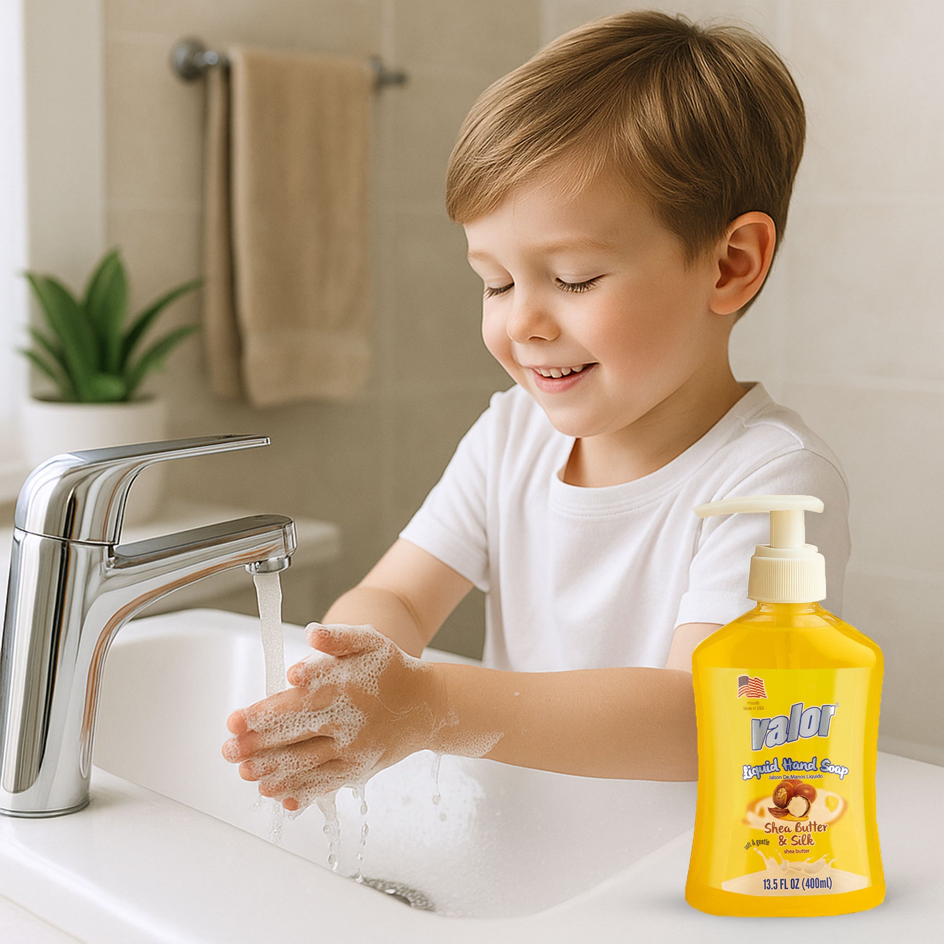 Liquid Hand Soap Shea Butter & Silk by Valor Cleaners - Professional grade cleaning solution.