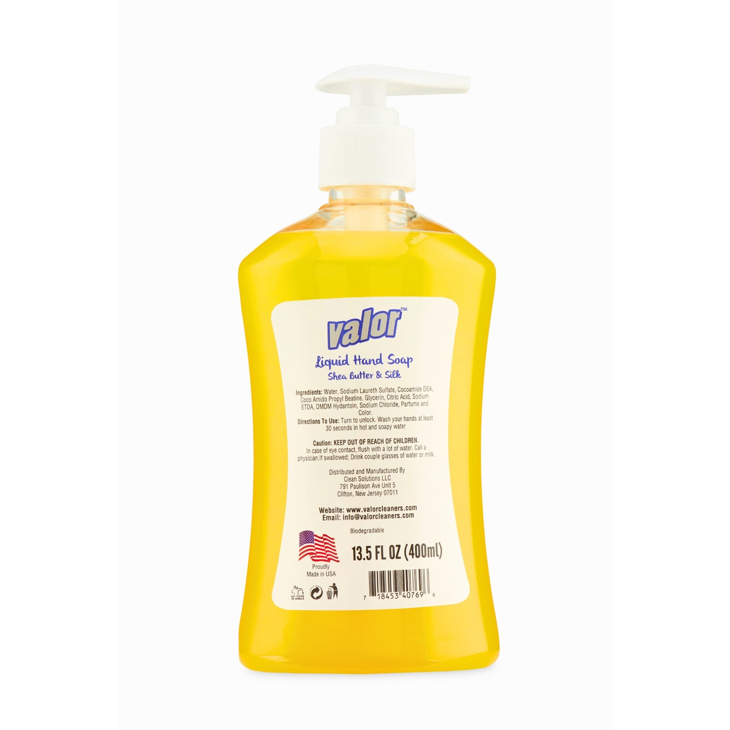 Liquid Hand Soap Shea Butter & Silk by Valor Cleaners - Professional grade cleaning solution.