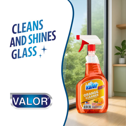 Orange Multi Purpose Cleaner Trigger Sprayer by Valor Cleaners - Professional grade cleaning solution.
