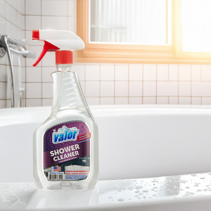 Shower Cleaner Trigger Sprayer by Valor Cleaners - Professional grade cleaning solution.