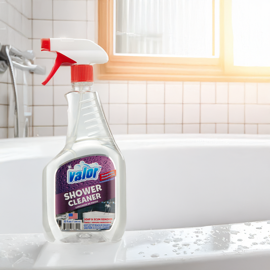 Shower Cleaner Trigger Sprayer by Valor Cleaners - Professional grade cleaning solution.